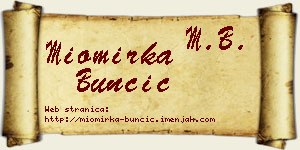 Miomirka Bunčić vizit kartica